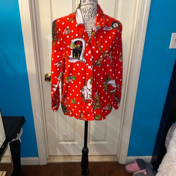 Pottery Barn Teen Red Holiday Grinch Pajamas - Picture 3 of 13